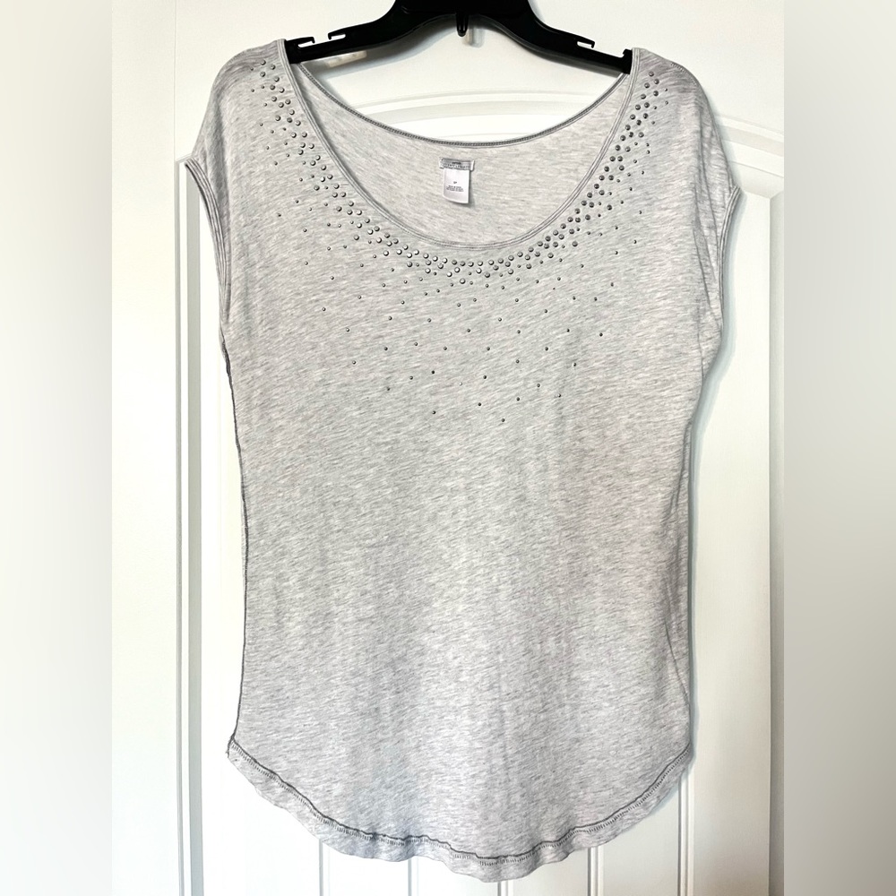 Aerie Pretty Luxuries Studded Top-Sz S-Gray-LIKE NEW